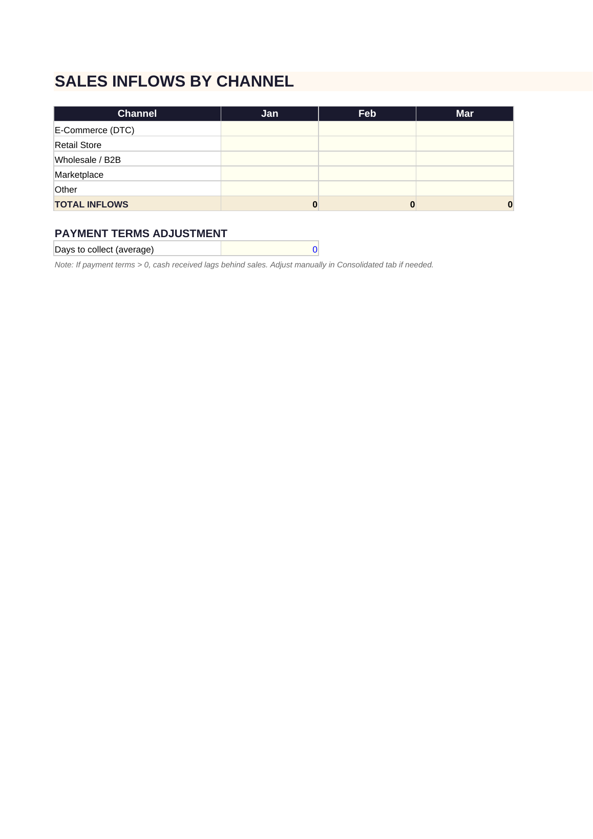 Cash Flow Model (Bottom-Up) preview 3 of 4