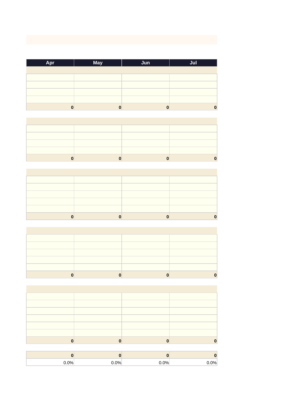 E-Commerce P&L Template preview 3 of 4