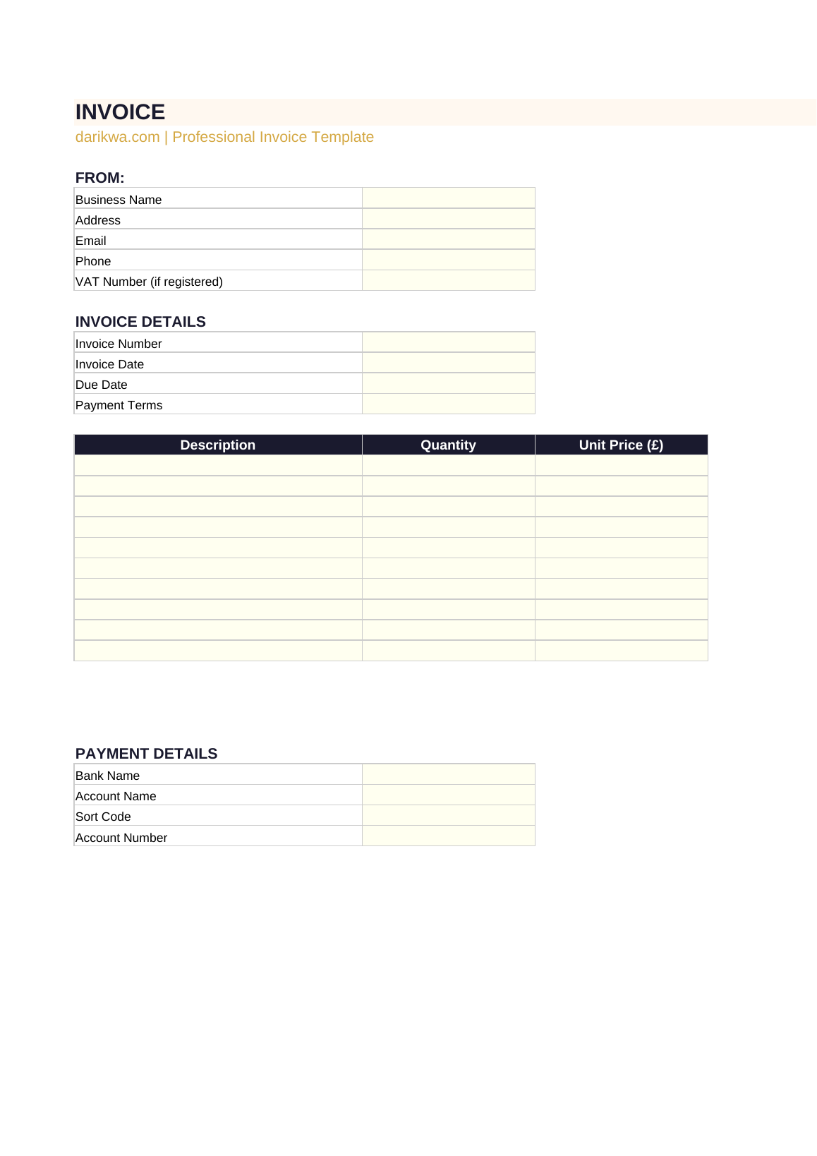 Invoice Template preview