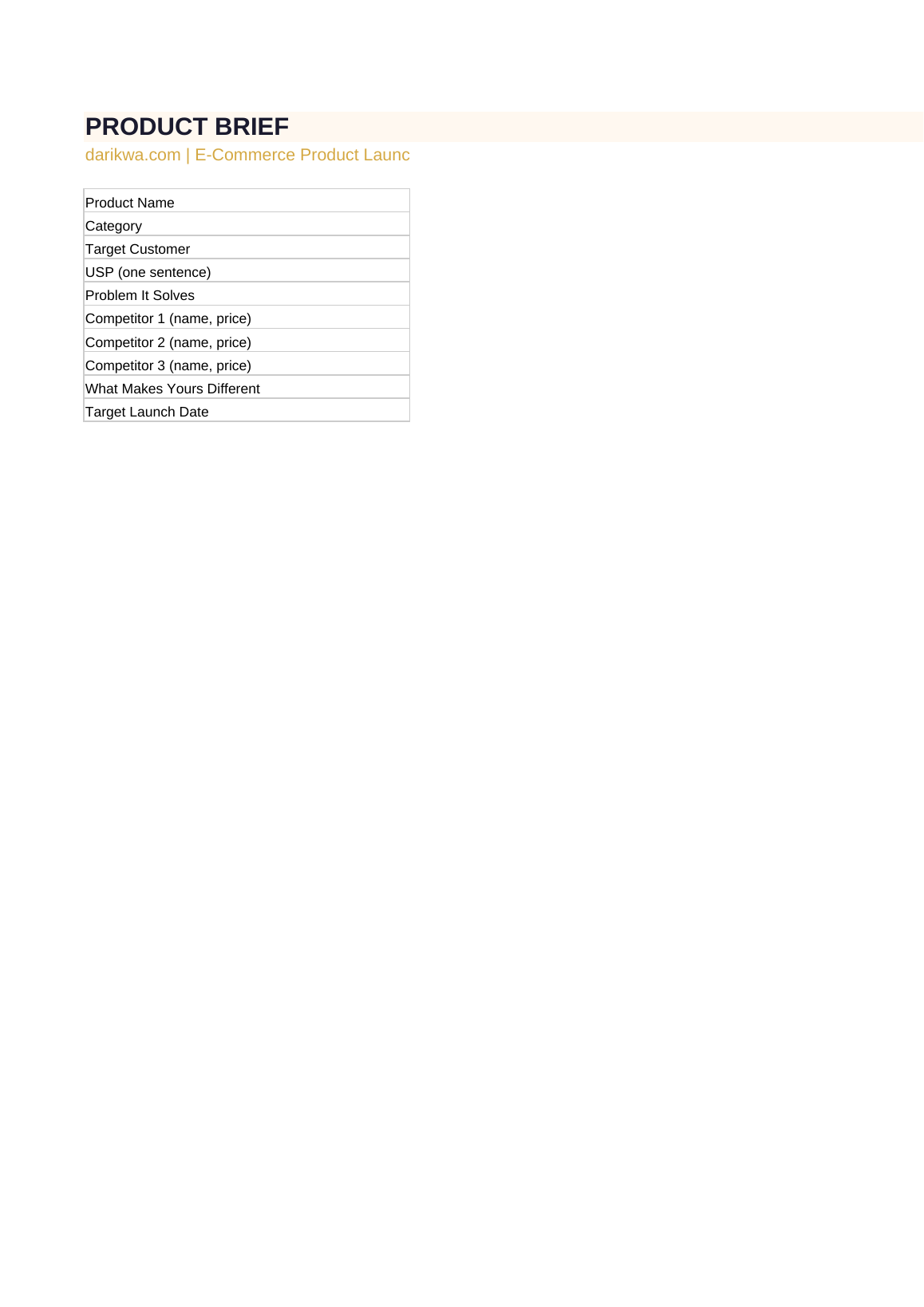 Product Launch Planner preview